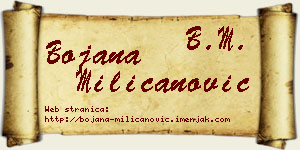 Bojana Milicanović vizit kartica